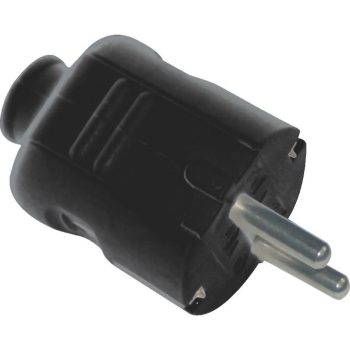   GAO 0142H földelt dugvilla középső kábelbevezetéssel, fekete, 250 V~/10A