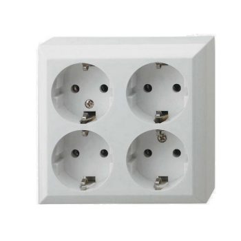   GAO 0313H Business Line IP20 4 férőhelyes földelt aljzat, 4 férőhelyes földelt csatlakozóaljzat, beltéri, 230 V~ / 50 Hz / 16 A, fehér