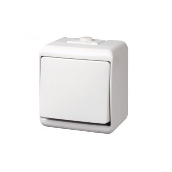   GAO 22081 1 pólusú kapcsoló, kültéri IP44 kivitel, 230 V~ / 50 Hz / 10 A, fehér