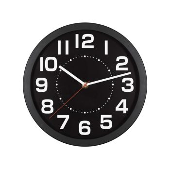   Home AWC250BK fali óra, üveg előlap, kontrasztos, jól leolvasható számlap, 1xAA elem tápellátás, átmérő 250mm