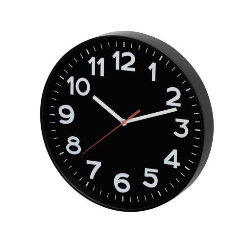 Home AWC300BK fali óra, üveg előlap, kontrasztos, jól leolvasható számlap, 1xAA elem tápellátás, átmérő 300mm