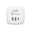 Home CUBE1 kocka elosztó USB töltővel, 3 aljzat gyermekvédelemmel, 1db USB C, 2db  USB A, max. 3680 W