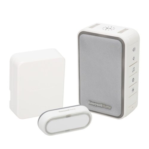 Honeywell Home DC315SCVL vezeték nélküli csengő, vezetékes - vezeték nélküli átlakítóval, 150m hatótáv, 6 dallam, időzíthető némítás, LED jelzőfény, állítható hangerő, elemes tápellátás