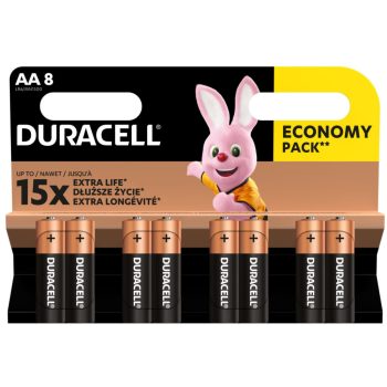   Duracell LR6 10PP110025 AA alkáli elem, 1,5 V feszültség, 8db/bliszter