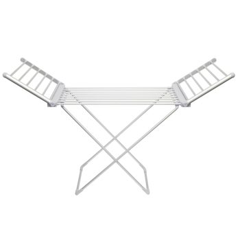   Home FTW11 Fűtött, elektromos ruhaszárító, 230 W, alumínium, összecsukható, 50 °C állandó hőmérséklet, vízálló kapcsoló, IPX2