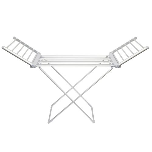 Home FTW11 Fűtött, elektromos ruhaszárító, 230 W, alumínium, összecsukható, 50 °C állandó hőmérséklet, vízálló kapcsoló, IPX2