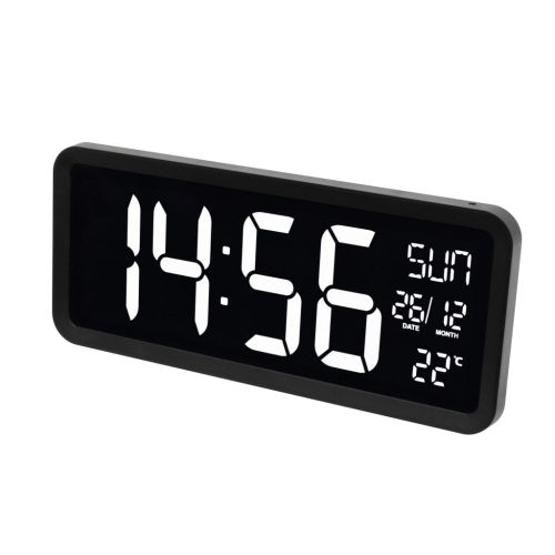 Home LTCJUMBO óra és hőmérő, asztali és fali óra, USB adapter hosszú, 2.5m vezetékkel, a környezethez alkalmazkodó fényerő