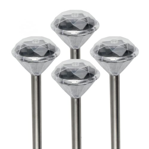 Home MX 802/4 napelemes kerti lámpa szett, 4 db, 1 db LED, fém és műanyag, automatikus, kristályszerű fej