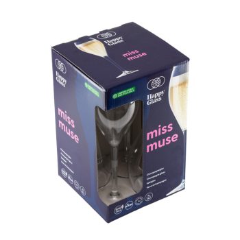   HappyGlass Miss Muse törhetetlen pezsgőspohár, 24 cl, BPA mentes, élelmiszeripari minőség, 4 db / szett