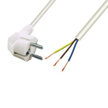   Home N 7 hálózati csatlakozókábel, 2 m, H05VV-F 3G0,75 mm2 kábellel, védőérintkezős, max.1380W, fehér