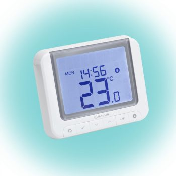   SALUS RT520 vezetékes szobatermosztát, Opentherm csatlakozó, kontaktus kimenet, LCD, PIN kód, szerviz figyelmeztető, 5 - 32,5 °C