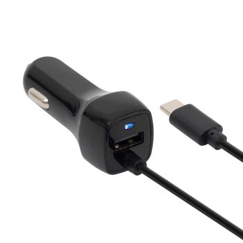   SAL SAU 24C autós USB töltő 2in1, 2 készülék, USB, USB-C, 2,4 A összesen