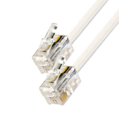 Home T 5-5WH/X telefoncsatlakozó kábel, 6P4C, dugó-dugó, 5m