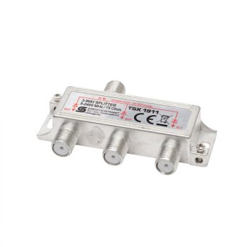   Home TSX 1911 F elosztó, HQ professzionális minőség, 75 Ohm, IP44, cink-ötvözet konstrukció, 5-2400 MHz, 3 utas, 1 bemenet, 3 kimenet