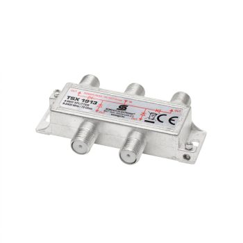   Home TSX 1913 F elosztó, HQ professzionális minőség, 75 Ohm, IP44, cink-ötvözet konstrukció, 5-2400 MHz, 4 utas, 1 bemenet, 4 kimenet