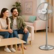 Techwood TVI-455 fém álló ventilátor, 40 cm-es lapátátmérő, 50 W, 3 sebesség, oszcillálás, hálózati tápellátás