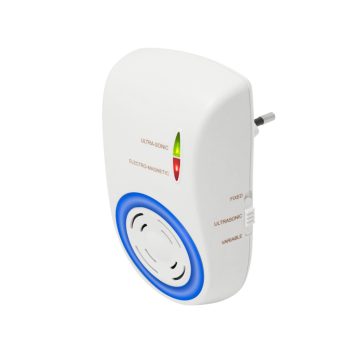   Home UH12 DualEffect rágcsálóriasztó, ultrahangos és elektromágneses, egér, patkány, fix vagy váltakozó frekvenciák, éjszakai irányfény, LED fényforrás