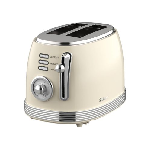 Zilan ZLN1191 retró kenyérpirító, 850 W, 6 fokozat, 2 szeletes, STOP funkció, morzsatálca, bézs