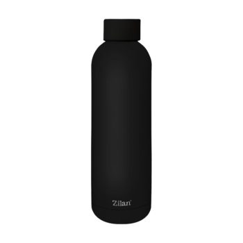   Zilan ZLN9840 sportpalack típusú termosz, 500 ml űrtartalommal, rozsdamentes acél belsővel, dupla fallal, fekete